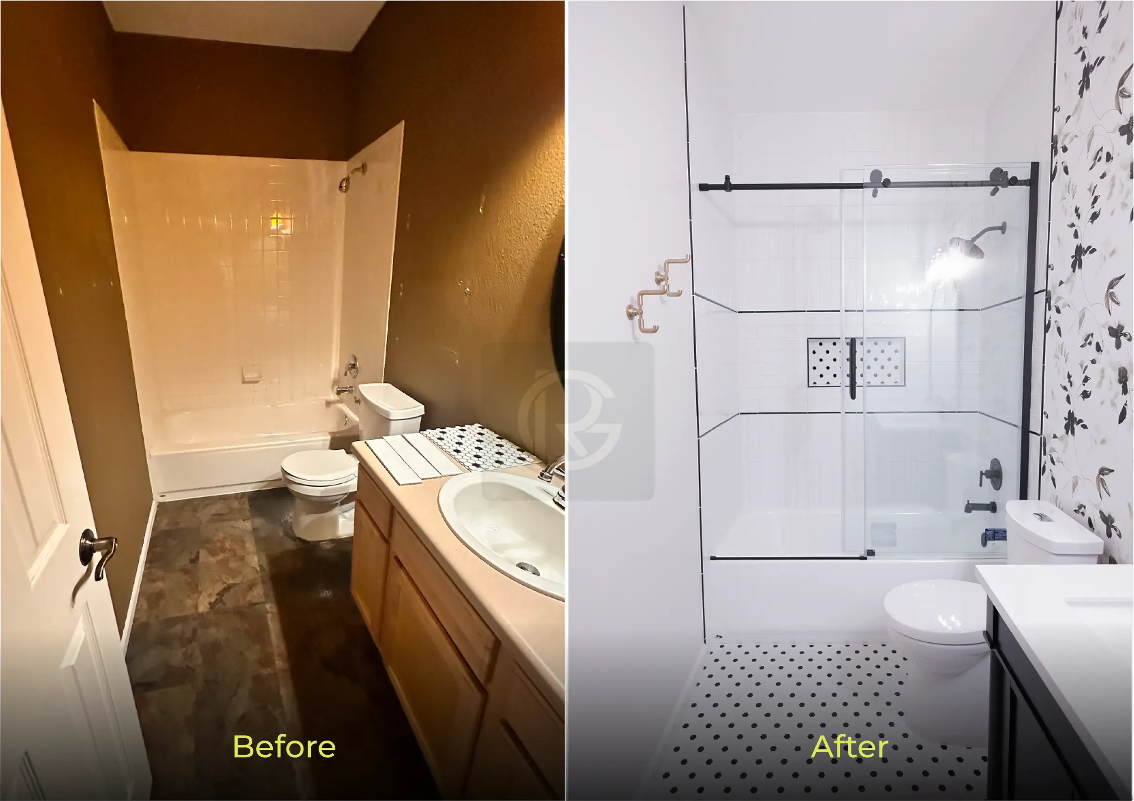 Before and after bathroom remodel in superior